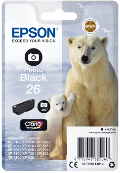 26 Polar bear Claria Premium Single Photo Black Ink