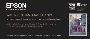WaterResistant Matte Canvas Roll, 13" x 6,1 m, 375g/m²