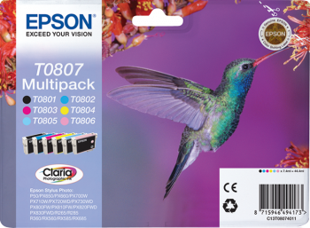 Multipack 6 Farben T0807 Claria Photographic Ink