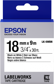 Epson Label Cartridge Standard LK-5WBN Black/White 18mm (9m)