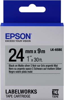 Epson Label Cartridge Matte LK-6SBE Black/Matt Silver 24mm (9m)