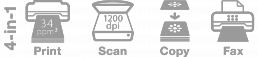 4 in 1, 34 ppm, 1200dpi