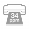 Printing speed 34 ppm